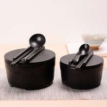 Japanese style couple noodle bowl chopsticks spoon set student rice soup melamine ramen dishware tableware plastic set 2024 - buy cheap