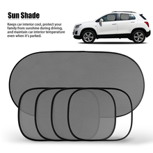 5 Pcs Mesh Car Sun Shades High Quality Black Auto Sun Visor Car Window Suction Cup Curtain Auto Covers Sunshade Set 2024 - buy cheap