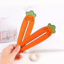 1PCS Cartoon 12CM Creative Cute Carrot Styling Multi-function Ruler Stationery Lace Brown Wood Ruler Sewing Ruler Office School 2024 - buy cheap