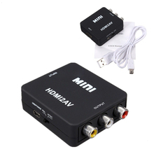 HOT-MINI HDMI to 3RCA CVBS Composite Video AV Converter Adapter for TV PS3 VHS VCR DVD Black 2024 - buy cheap