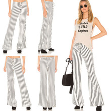 Женские свободные брюки палаццо, уникальная полоса, высокая талия, повседневная одежда, 2019 2024 - купить недорого