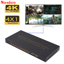 Divisor hdmi 4x1 quad, 4 em 1 saída 4k, tela hd, segmentação, interruptor sem costura com controle ir rs232 para hdtv dvd ps3 2024 - compre barato