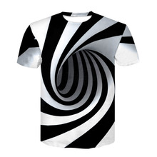 2019 the new Black And White Vertigo Hypnotic Printing T Shirt Unisxe Funny Short Sleeved Tees Men/women Tops Men's 3D T-shirt 2024 - buy cheap