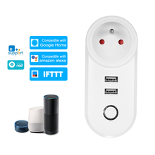 Mini Smart WiFi Socket EU Type E Smart Plug 2*USB Charging Port Remote Control by Smart Phone Voice Control For Amazon /Google 2024 - buy cheap
