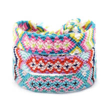 Bohemian Thread Bracelets & Bangles For Women Girls Handmade Multi-color String Cotton Cord Woven Friendship Wide Bracelets 2024 - buy cheap