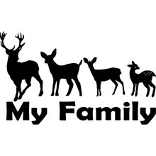16cm * 9.6cm família caça cervos buck bebê fawn decalque do vinil adesivos de carro decalque acessórios do carro estilo 2024 - compre barato