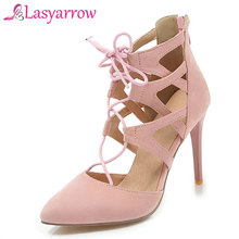 Lasyarrow/женские сандалии с острым носком, соблазнительные летние туфли, дышащие, крутые, весенние, для вечеринок, на высоком каблуке 2024 - купить недорого