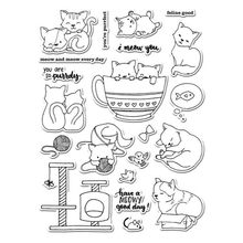 Cat Transparent Clear Silicone Stamp/Seal for DIY scrapbooking/photo album Decorative clear stamp 2024 - buy cheap