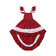 Vestido de fiesta bohemio de princesa para niñas pequeñas, ropa de encaje con letras, longitud hasta el tobillo, 1-6 años 2024 - compra barato