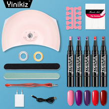 Yinikiz-lámpara Uv de secado rápido, 5 colores, 3 en 1, un paso, esmalte, pluma de barniz, 36w, 15 unids/paquete 2024 - compra barato