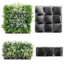 Black Garden Grow Bag Pockets Vertical Planter Wall-mounted Gardening Flower Hanging Felt Planting Bag Indoor Garden Growing Pot 2024 - buy cheap