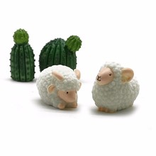 Sheep Lover Animal Figurine Model Resin Craft Gift Bonsai Decor Miniature Home Ornament Fairy Garden Decoration DIY Accessory 2024 - buy cheap