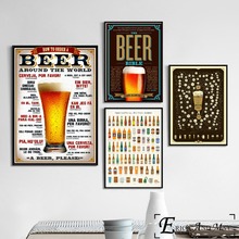 How To Order A Beer Vintage Char Poster And Print Canvas Art Painting Wall Pictures For Bar Pub Decoration Home Decor No Frame 2024 - buy cheap