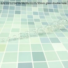 100pcs/lot 6-30mm mix size clear round ball glass globe bubble double hole glass vial bottle handmade jewelry pendant accessory 2024 - buy cheap