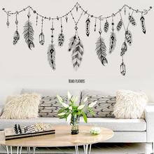 2021 Lucky Dream Catcher Feathers Wall Sticker Living Room Mural Art Vinyl Decals Home Decor Feather Dreamlike Wall Stickers 2024 - buy cheap