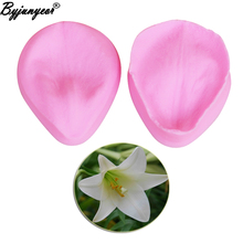 M974 Lily Petal Cake Decorating Tools Gum Paste Candy Jelly Chocolate Fondant Sugarcraft Cake Border Flower Silicone Mold 2024 - compre barato