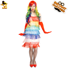 DSPLAY Original Newly Design Cute Girl Woman Dancer Deluxe Outfits Carnival Adult Sexy Colorful Flapper Party Costume 2024 - buy cheap