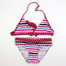 Conjunto de Bikini a rayas para niña, bañadores para niñas Chico, traje de baño de dos piezas, ropa de playa 2024 - compra barato