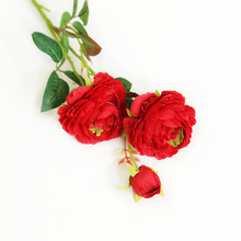5 peças 3 cabeças flor rosa de seda/flor falsa faça você mesmo ramo longo buquê de flores artificiais decoração de casa para festa/casamento 2024 - compre barato