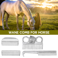Гребень Currycomb для груминга лошадей из алюминиевого сплава, гребень для вытягивания хвоста, металлический инструмент для груминга лошадей, товары для ухода за лошадью 2024 - купить недорого