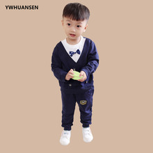 Ywhuansen conjunto roupa infantil de duas peças, blusa e calça para crianças pequenas, trajes de manga comprida para meninos, fantasias infantis para primavera e outono 2024 - compre barato