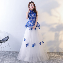 Qipao-Vestido largo de Boda China tradicional para mujer, de satén blanco vestido de fiesta, vestido sensual de noche Qi Pao 2024 - compra barato
