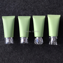 Tubo de limpeza facial cosmética recarregável, tubo vazio verde fosco, recipiente de maquiagem de base, 50ml/g 2024 - compre barato