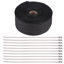 High Heat Insulation Fiberglass Wrap Exhaust Header Pipe Tape Cloth Black Thermal Header Heat Resistant Wrap Tape 2024 - buy cheap