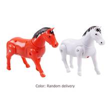 Пластиковая электрическая вращающаяся лошадка игрушка набор Дети ходьба вокруг ворса лошадь дети электронный поворот ходячие животные игрушки Детский подарок 2024 - купить недорого