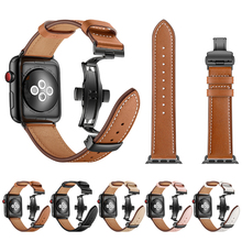 Кожаный ремешок для Apple watch band 4/2/1 44 мм 40 мм iwatch correa aple серия часов 42 мм 38 мм браслет Ремешки для наручных часов 2024 - купить недорого