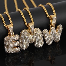 Trendy Unisex Hip Hop Jewelry A-Z Alphabet Pendant Gold Color Chain Punk Necklace For Women Men Rapper Zirconia Necklace Chain 2024 - buy cheap