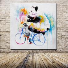 Mintura поп-арт ручная роспись детей и панда животные масляная живопись на холсте картина на стену для детей украшение для вечеринки подарок 2024 - купить недорого