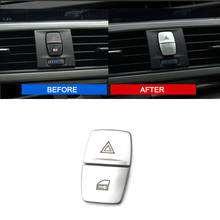 For BMW 1 2 3 4 Series 3GT 2014 2015 2016 2017 2018 2pcs ABS Chrome Interior Warning Light Switch Button Cover Sticker Trim 2024 - buy cheap