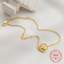Coréia estilo quente puro 925 prata esterlina pulseiras para as mulheres delicada moda ouro bússola pulseiras jóias 2024 - compre barato