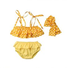 3pcs Toddler Kids Baby Girls Tankini Bikini Set Swimsuit Swimwear Bathing Suit 2024 - buy cheap