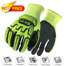 Guantes de trabajo antivibración ANSI A5, con HPPE, resistentes al corte, a prueba de aceite, mecánicos, de seguridad 2024 - compra barato