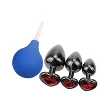 Black Anal Beads Crystal Jewelry Heart Unisex Enema Butt Plug Stimulator Dildo Stainless Steel Anal Plug Couples Sex Games Toys 2024 - buy cheap