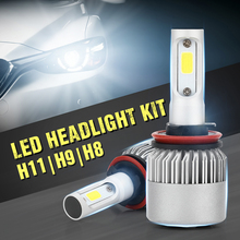 2 unids/set H11 H8 H9 COB LED linterna del coche de la lámpara de bombilla de luz antiniebla Kit blanco 2024 - compra barato