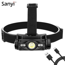 Sanyi-faro LED L2 para pesca nocturna, 7 modos, blanco, rojo, azul, carga USB, batería 18650 2024 - compra barato