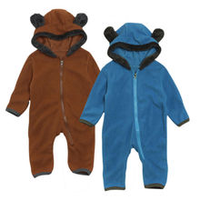 Macacão infantil com capuz, roupas de inverno para bebês recém-nascidos
