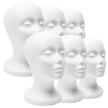 Female Styrofoam Mannequin Wig Glasses Hat Display Stand Popular Foam Head Model Storage Holders White 1PC 2024 - buy cheap