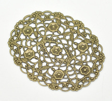 Lovely Antique Bronze Filigree Flower Wraps Connectors 5x4cm(2"x1-5/8"), sold per lot of 30 (B16291) 2024 - buy cheap