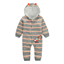 Outono & Inverno Roupa Do Bebê Recém-nascido Infantil Fleece Macacão Meninos Romper Macacão Com Capuz Urso Azul Cinzento Do Bebê Bebe Menino 3D cap 2024 - compre barato