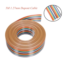 5m linhas de dupont cabos 20pin cabo plano passo 1.27mm para 2.54mm fc idc conectores fio 2024 - compre barato