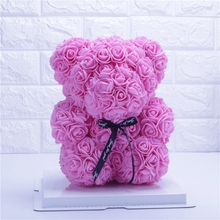 Oso de flores artificiales de espuma de jabón, regalo de San Valentín de 20cm, oso rosa de PE, regalo de boda para novia/aniversario 2024 - compra barato