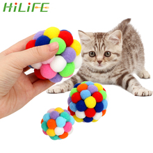HILIFE кошка футбольные тренировочные игрушки пластиковый плюшевый мяч кошка игрушка цвет случайный животное кошка игрушка звуковые игрушки для домашних животных продукты 2024 - купить недорого