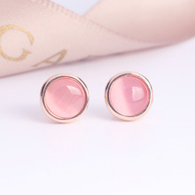 High-grade AAA Pink Zircon Rose Gold  Earrings Flower Stud Earrings for Women Fashion Jewelry Boucle D'oreille Pendientes 2024 - buy cheap