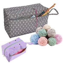 DIY sewing  Crocheting Knitting Organizer 2 Sizes Yarn Storage Organizer With Divider Portable handmade sewing supplies storage 2024 - buy cheap