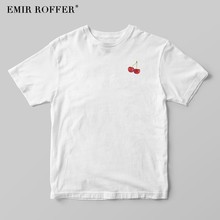 EMIR ROFFER Fruit Cherry Female T-shirt Cute Kawaii White T Shirt Women Summer Basic Cotton Tshirts Tee Shirt Femme Top 2024 - buy cheap