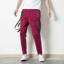 Мужские узкие брюки, повседневные зауженные брюки-карандаш с карманами в стиле хип-хоп, для активного отдыха, в городском стиле, 2018 2024 - купить недорого